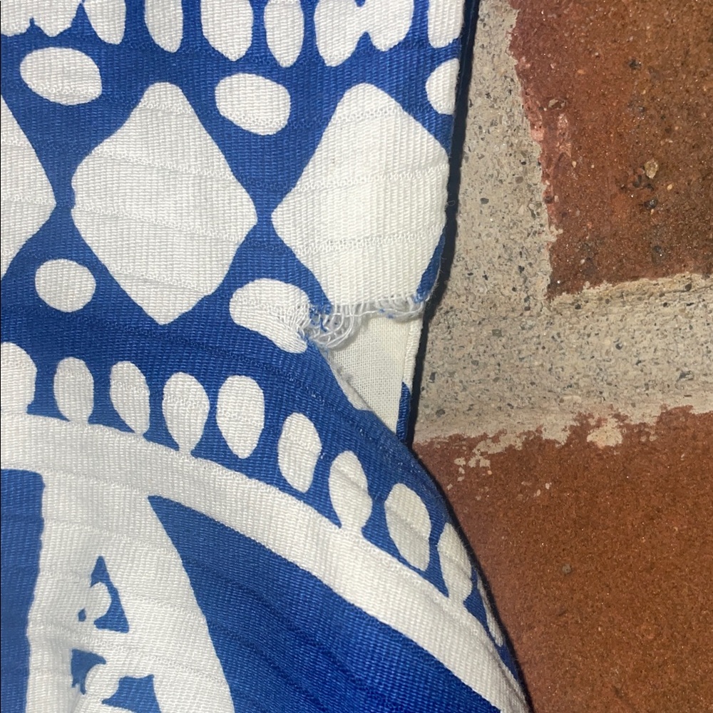 Vintage Created for Liberty House by Malia Blue and White Geometric Maxi Dress - Picture 5 of 8
